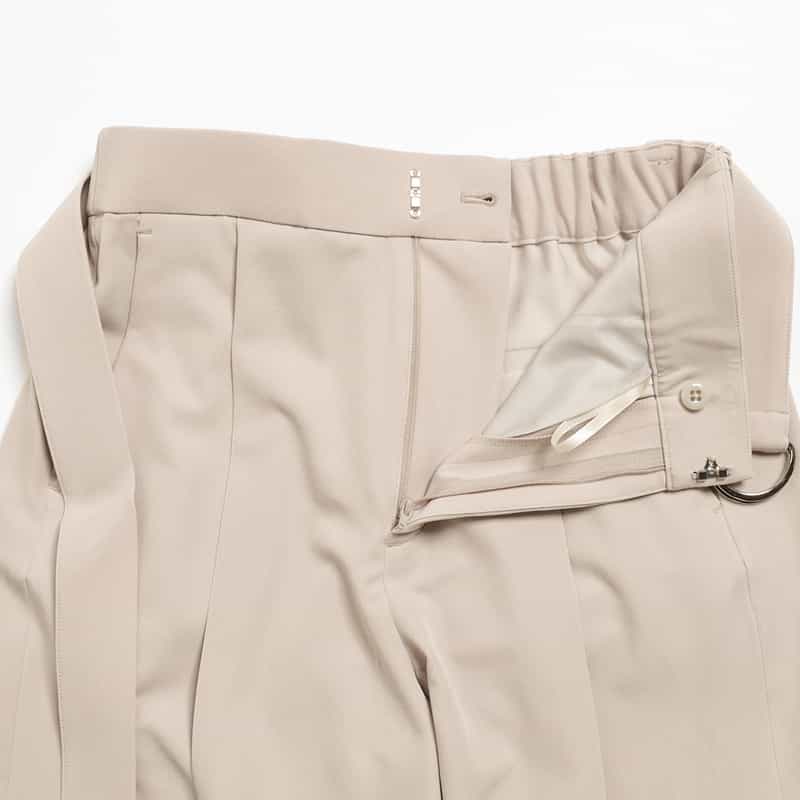 BARNEYS NEW YORK セットアップ ウォッシャブル ベルト付きワイドパンツ BEIGE