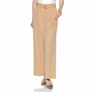 セットアップ ウォッシャブル ベルト付きワイドパンツ