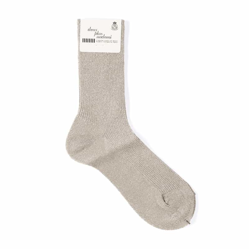 DEUX PLUS UNDEMI DEUX PLUS UNDEMI＜ドゥ プリュス アンドゥミ＞ソックス SILVER