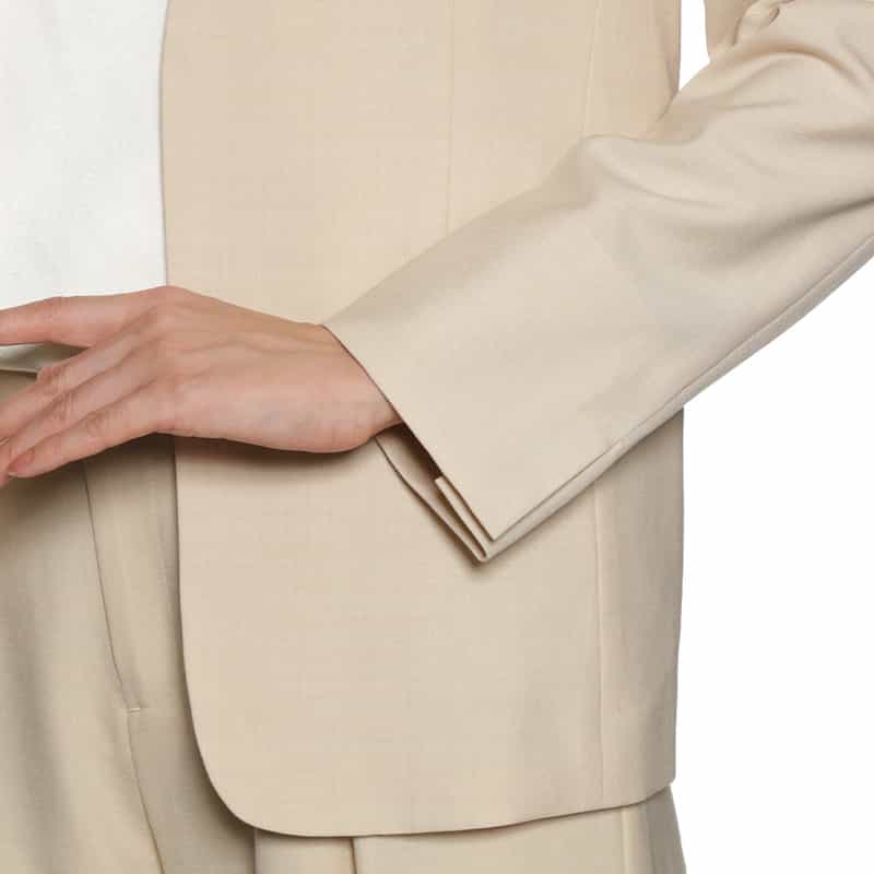 BARNEYS NEW YORK セットアップ ウォッシャブル ノーカラージャケット BEIGE