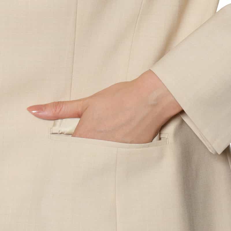 BARNEYS NEW YORK セットアップ ウォッシャブル ノーカラージャケット BEIGE