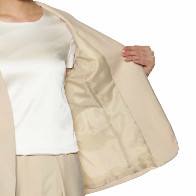 BARNEYS NEW YORK セットアップ ウォッシャブル ノーカラージャケット BEIGE