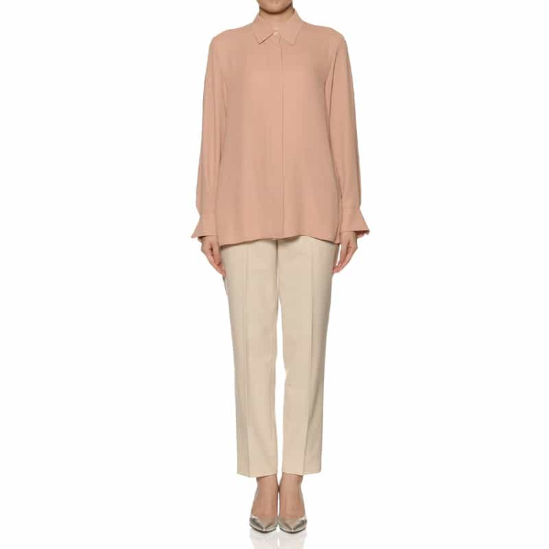BARNEYS NEW YORK セットアップ ウォッシャブル ノーカラーストレートパンツ BEIGE