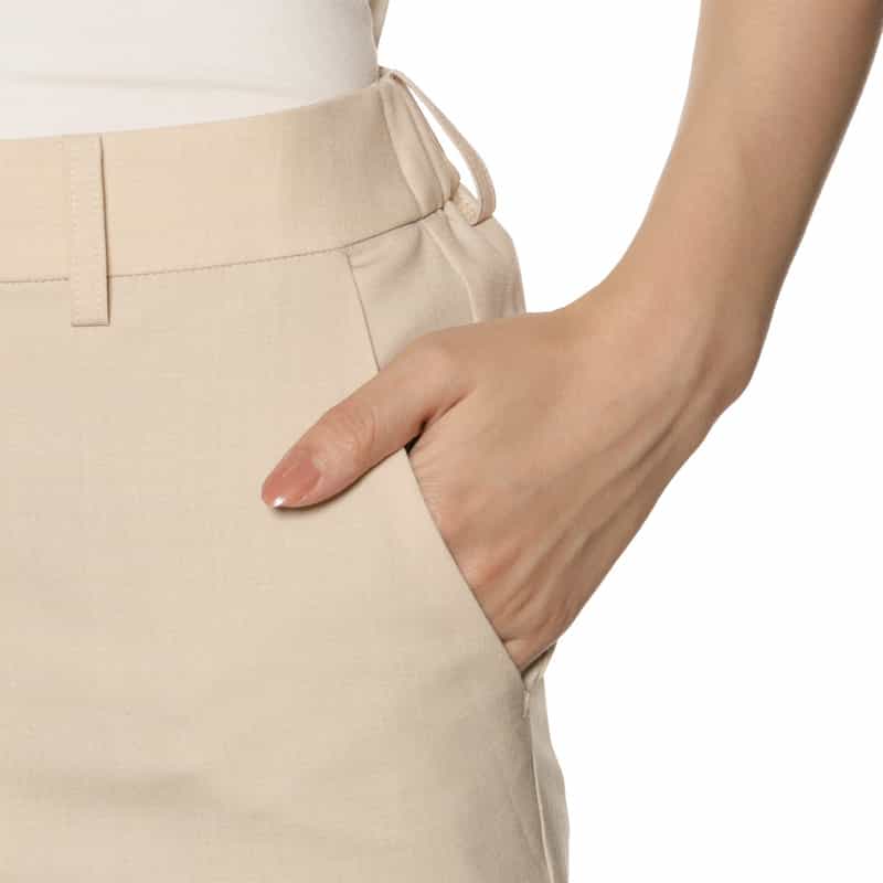 BARNEYS NEW YORK セットアップ ウォッシャブル ノーカラーストレートパンツ BEIGE