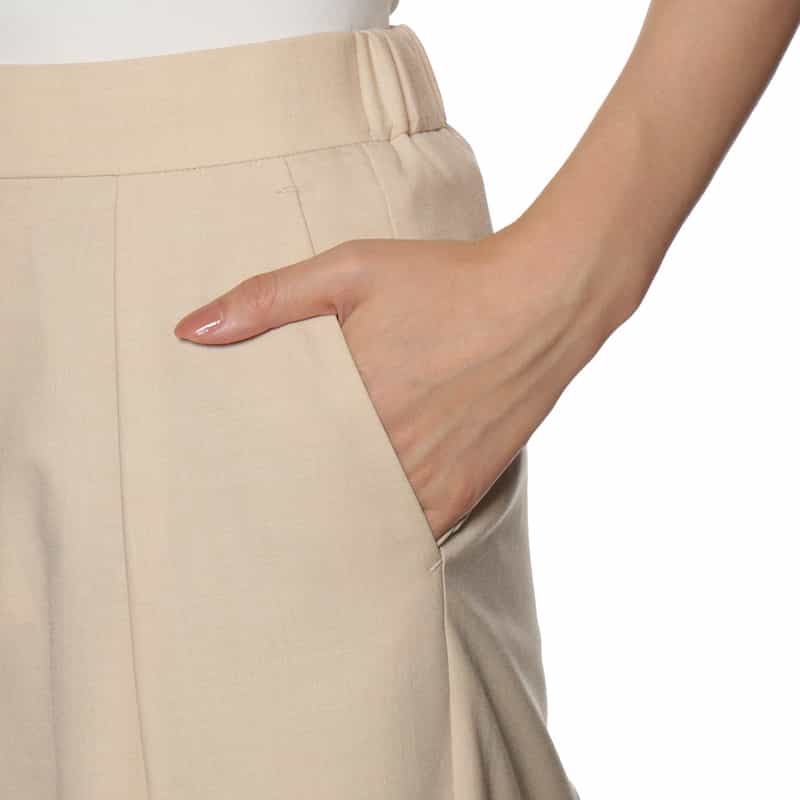 BARNEYS NEW YORK セットアップ ウォッシャブル タックワイドパンツ BEIGE