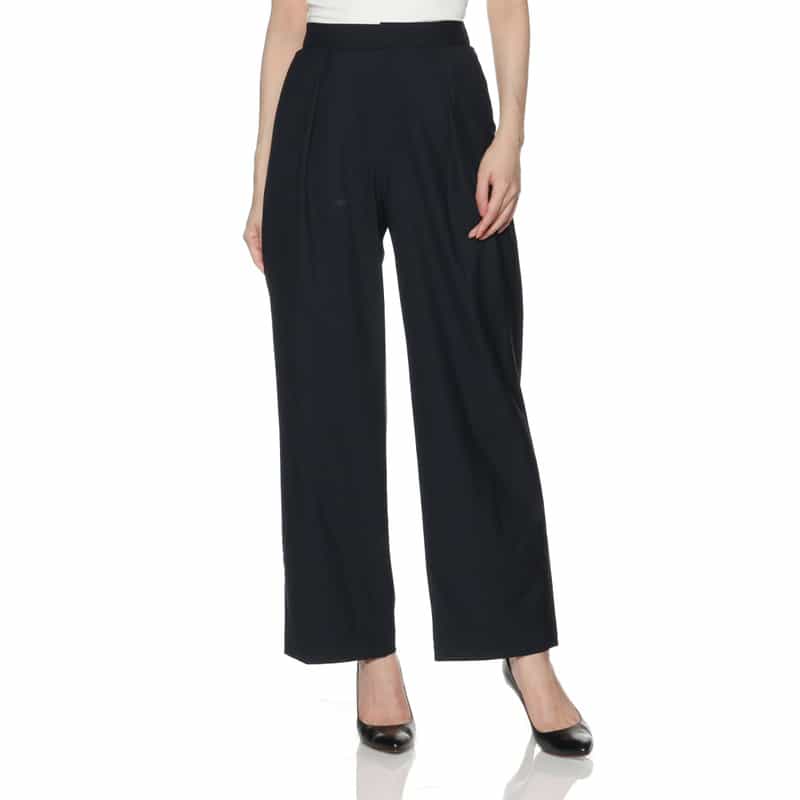 BARNEYS NEW YORK セットアップ ウォッシャブル タックワイドパンツ NAVY