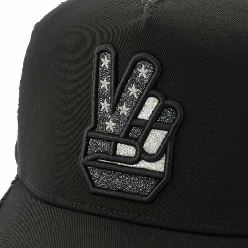 YOSHINORI KOTAKE DESIGN YOSHINORI KOTAKE DESIGN＜ヨシノリ コタケ デザイン＞ベースボールキャップ "PEACE" BLACK