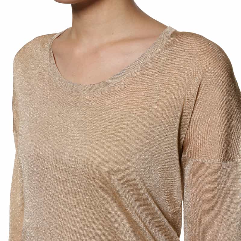 BARNEYS NEW YORK ウォッシャブル ラメシアーニットプルオーバー BEIGE