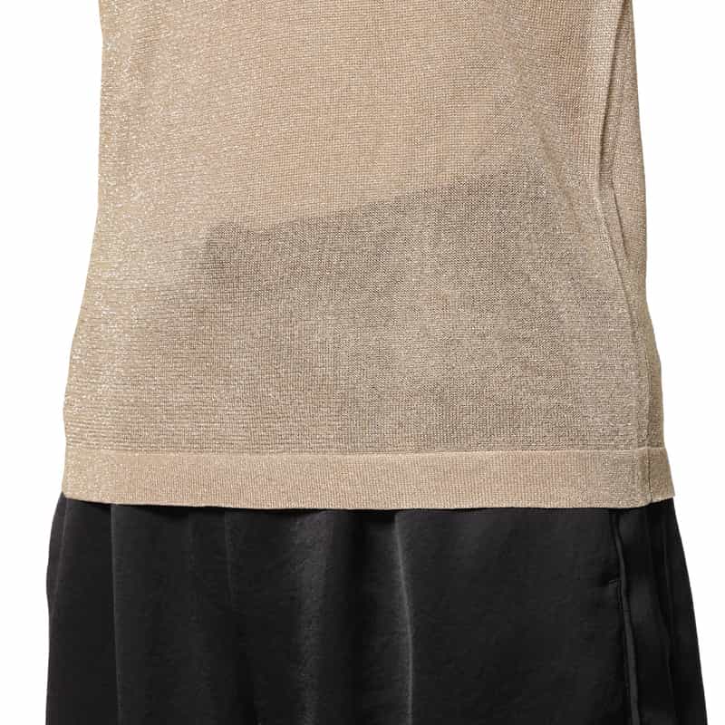 BARNEYS NEW YORK ウォッシャブル ラメシアーニットプルオーバー BEIGE