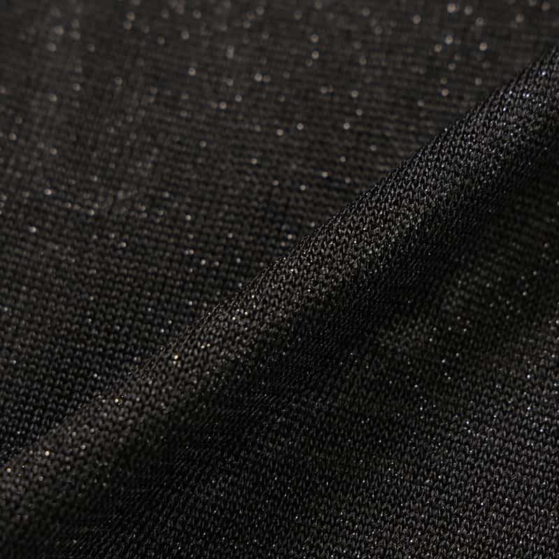 BARNEYS NEW YORK ウォッシャブル ラメシアーニットプルオーバー BLACK