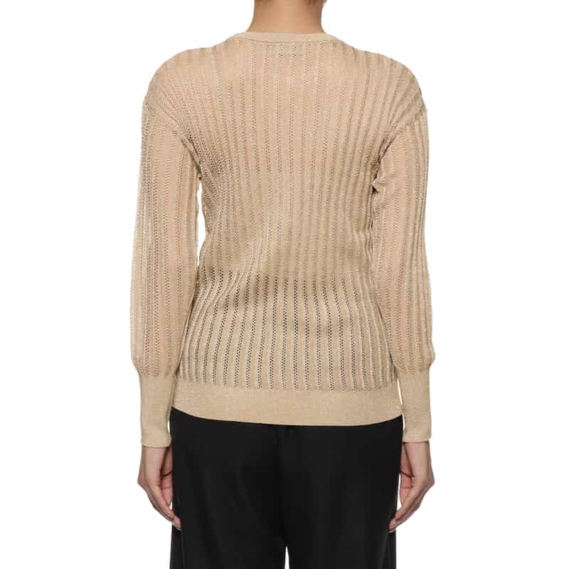 BARNEYS NEW YORK ウォッシャブル 透かし編みニットプルオーバー BEIGE