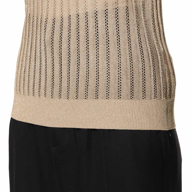 BARNEYS NEW YORK ウォッシャブル 透かし編みニットプルオーバー BEIGE