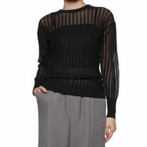 ウォッシャブル 透かし編みニットプルオーバー