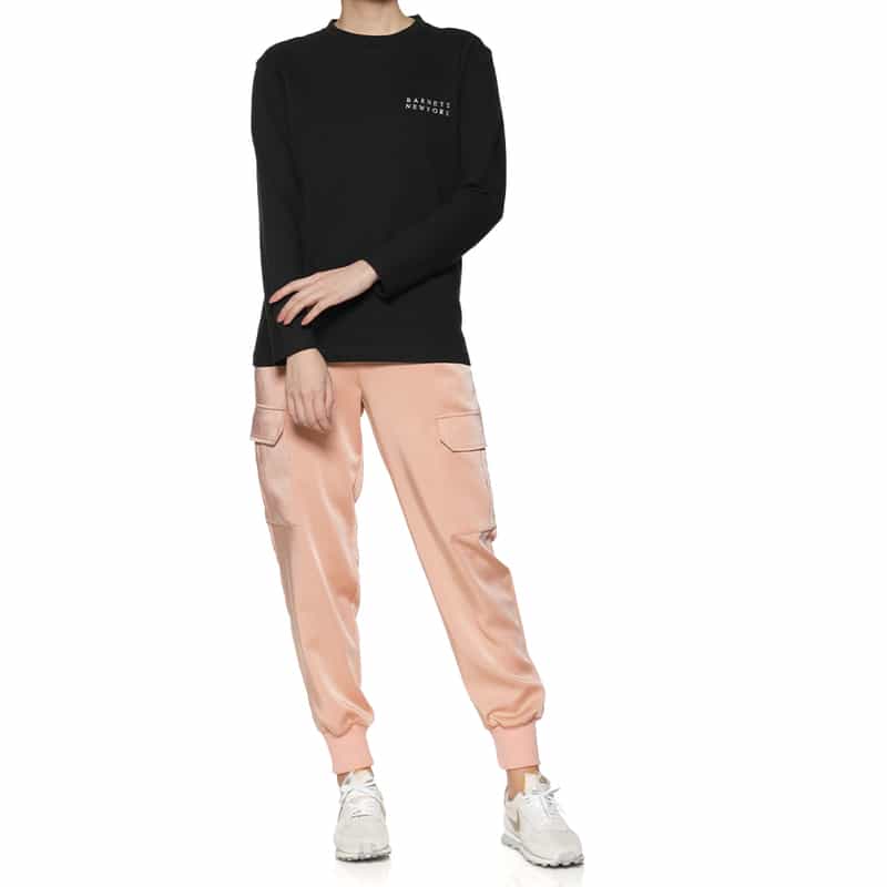 BARNEYS NEW YORK ドローストリング サテンカーゴパンツ PINK