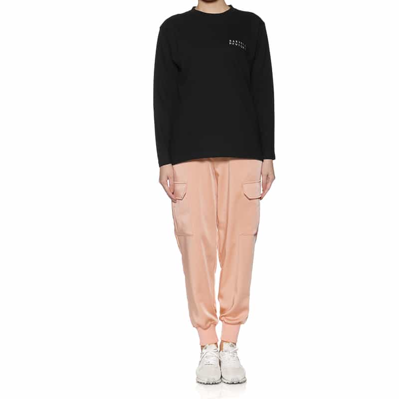 BARNEYS NEW YORK ドローストリング サテンカーゴパンツ PINK