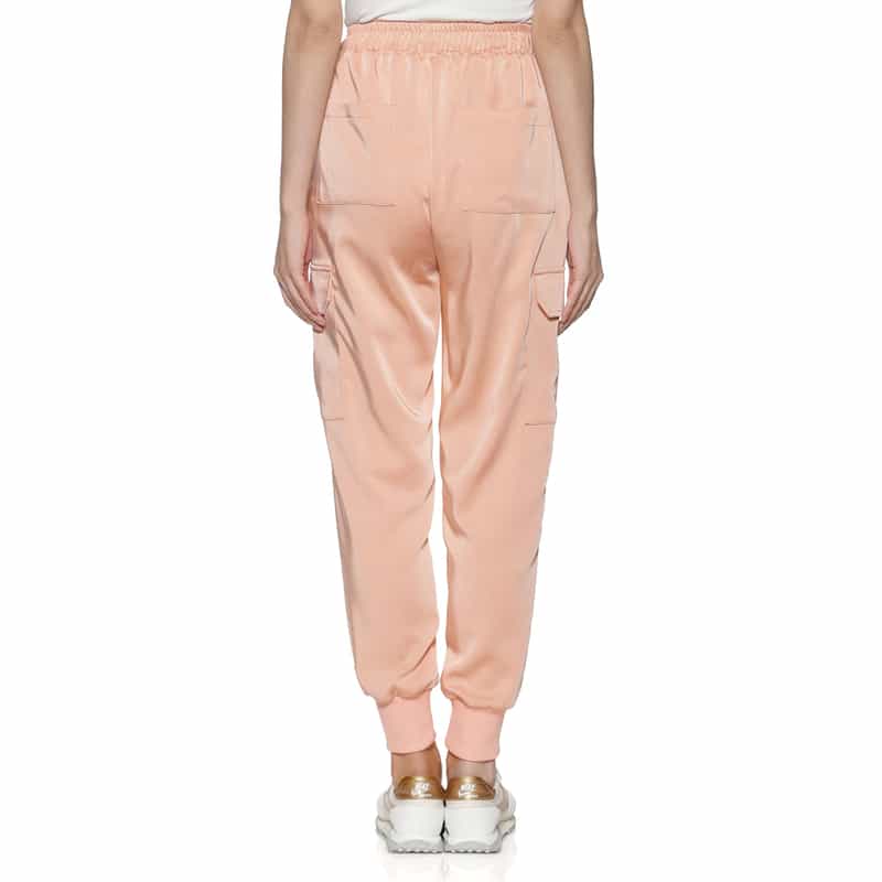 BARNEYS NEW YORK ドローストリング サテンカーゴパンツ PINK