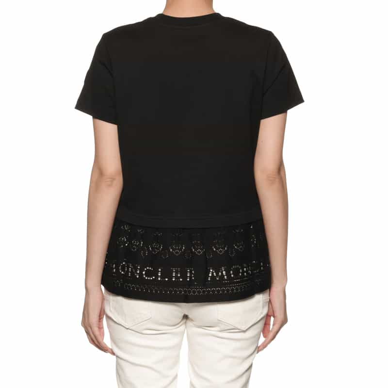 MONCLER レースヘム カットソー BLACK