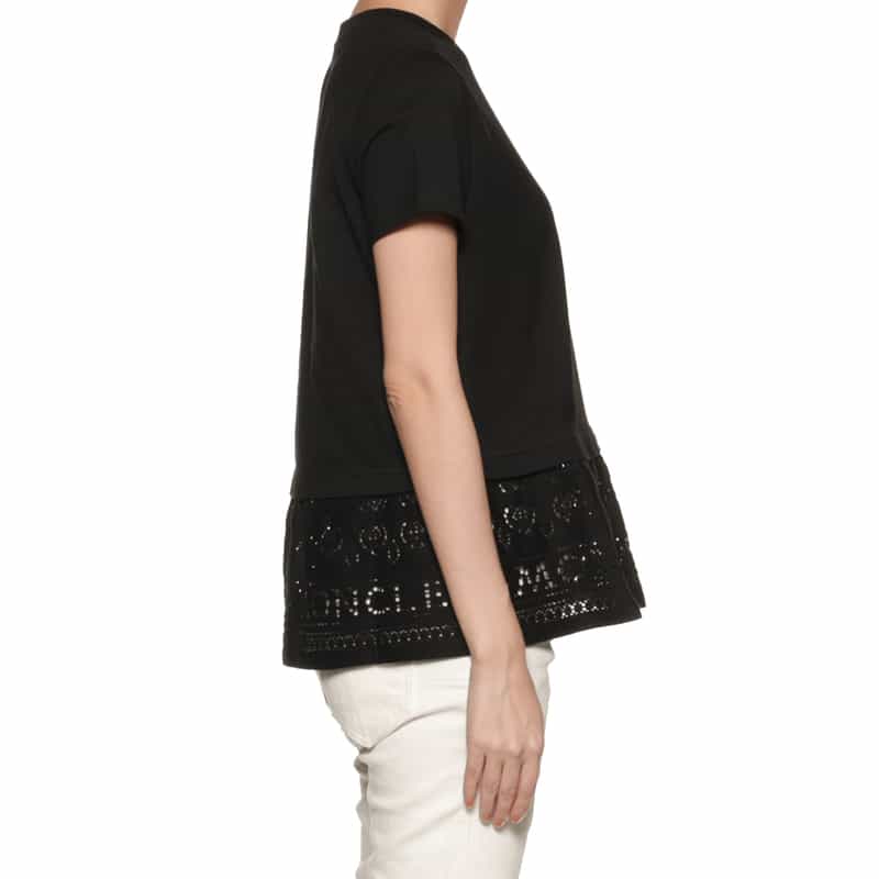 MONCLER レースヘム カットソー BLACK