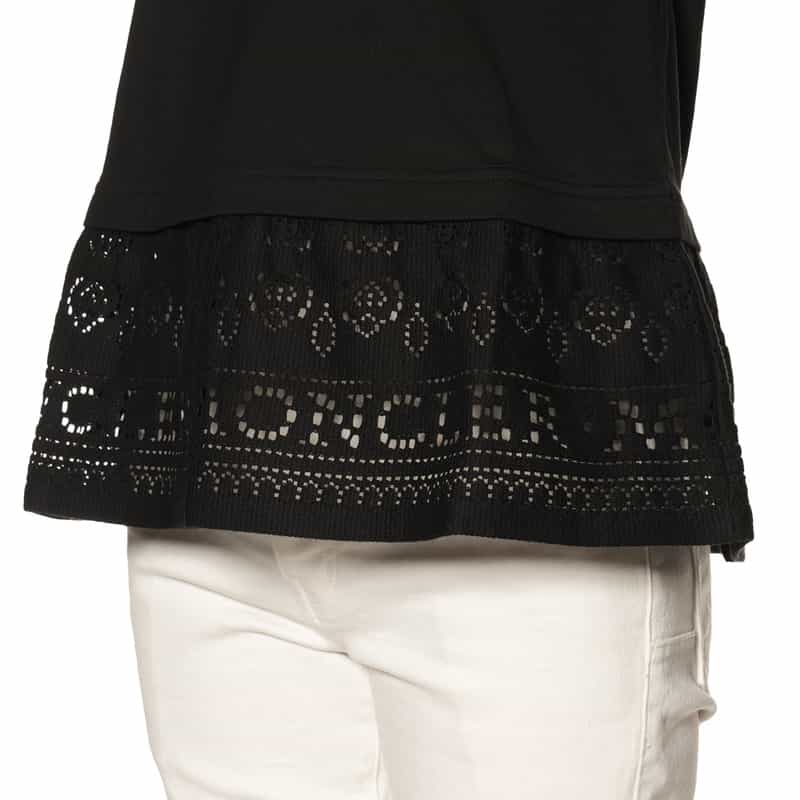 MONCLER レースヘム カットソー BLACK