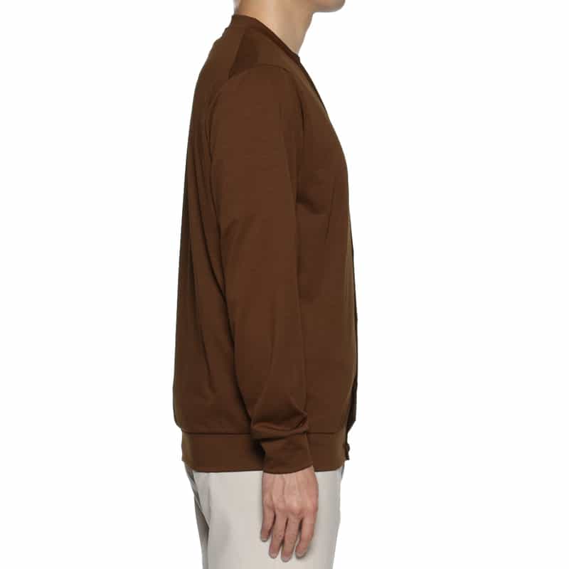 BARNEYS NEW YORK ウォッシャブル カーディガン BROWN