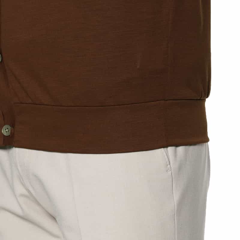 BARNEYS NEW YORK ウォッシャブル カーディガン BROWN