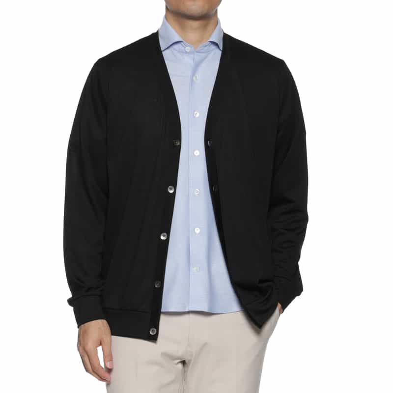 BARNEYS NEW YORK ウォッシャブル カーディガン BLACK