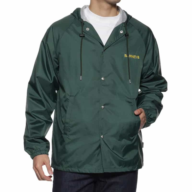 BARNEYS NEW YORK "BARNEYS" ロゴ入りコーチジャケット GREEN