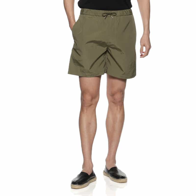 BARNEYS NEW YORK "BARNEYS" ドローストリング ショートパンツ KHAKI