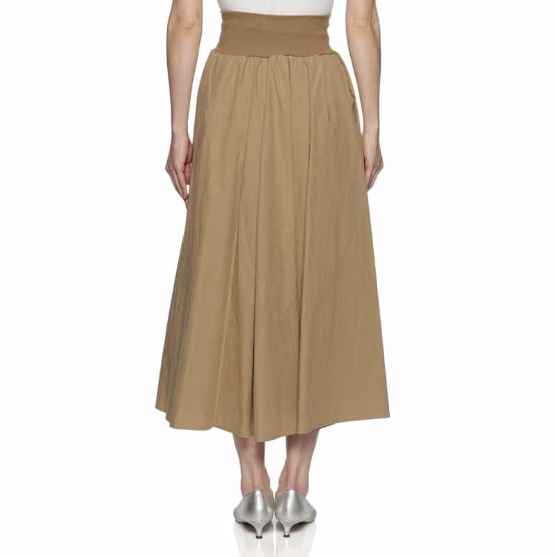 BARNEYS NEW YORK ウォッシャブル タイプライター ロングスカート CAMEL