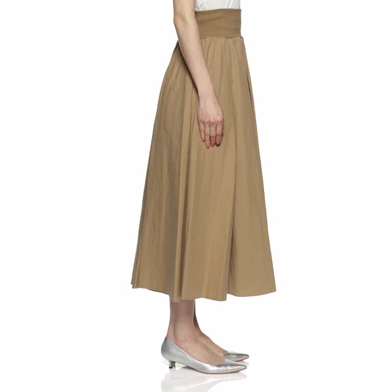 BARNEYS NEW YORK ウォッシャブル タイプライター ロングスカート CAMEL