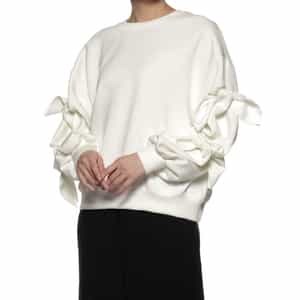 ウォッシャブル リボンスリーブカットソー