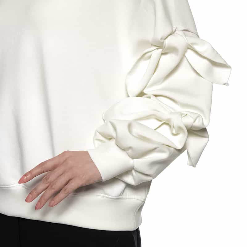 BARNEYS NEW YORK ウォッシャブル リボンスリーブカットソー OFF WHITE