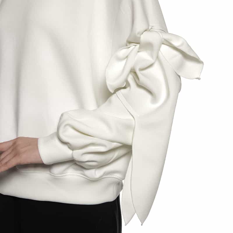 BARNEYS NEW YORK ウォッシャブル リボンスリーブカットソー OFF WHITE