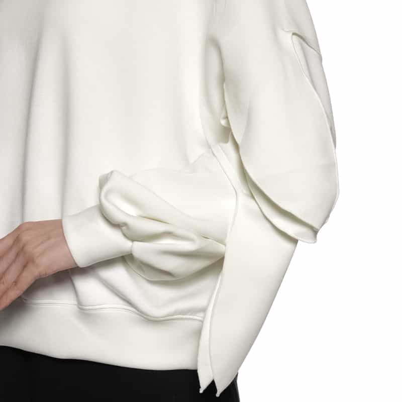 BARNEYS NEW YORK ウォッシャブル リボンスリーブカットソー OFF WHITE