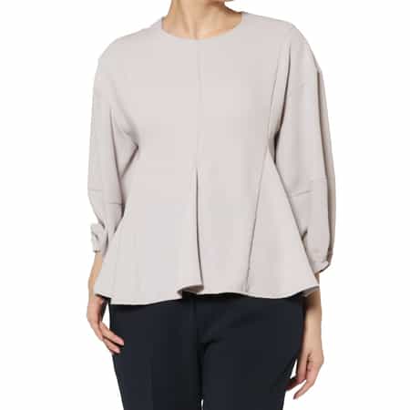 セットアップ ウォッシャブル ポンチ素材ペプラムプルオーバー