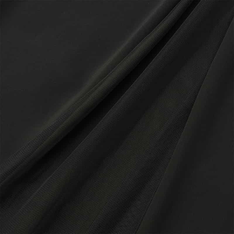 BARNEYS NEW YORK ウォッシャブル チュールタック入りワイドパンツ BLACK