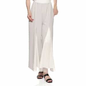 ウォッシャブル チュールタック入りワイドパンツ