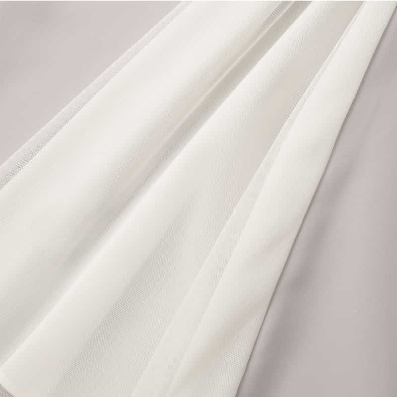 BARNEYS NEW YORK ウォッシャブル チュールタック入りワイドパンツ LIGHT GRAY