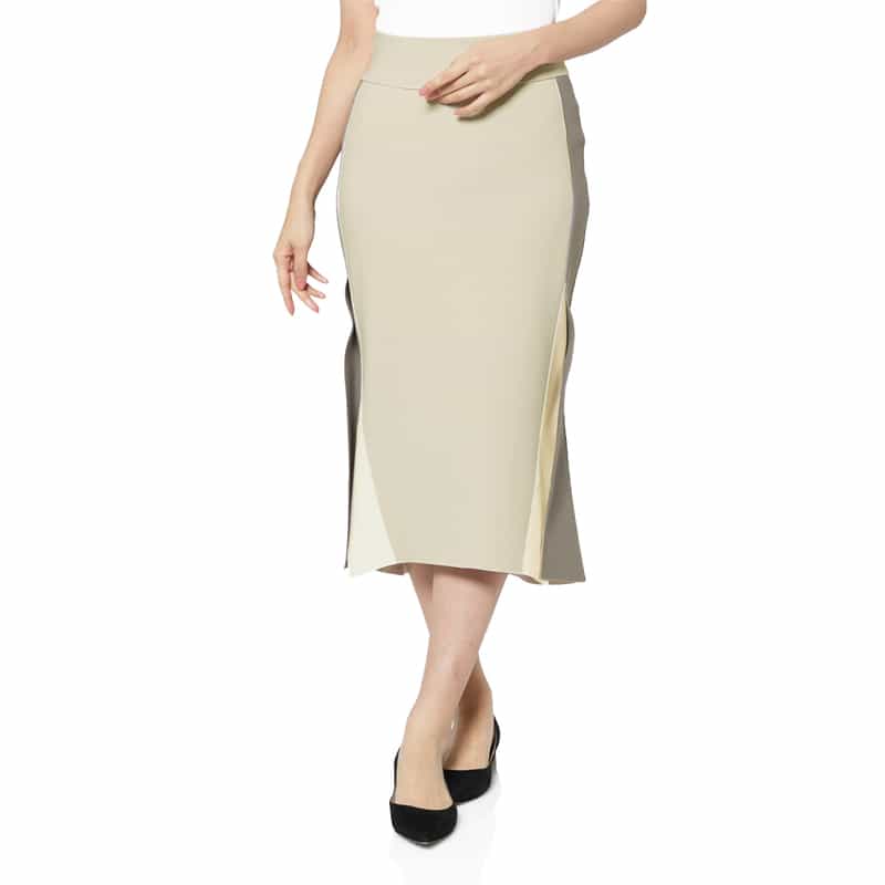 ウォッシャブル バイカラータイトスカート