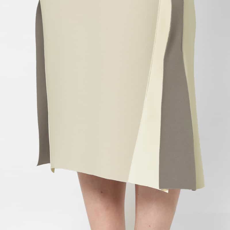 BARNEYS NEW YORK ウォッシャブル バイカラータイトスカート BEIGE