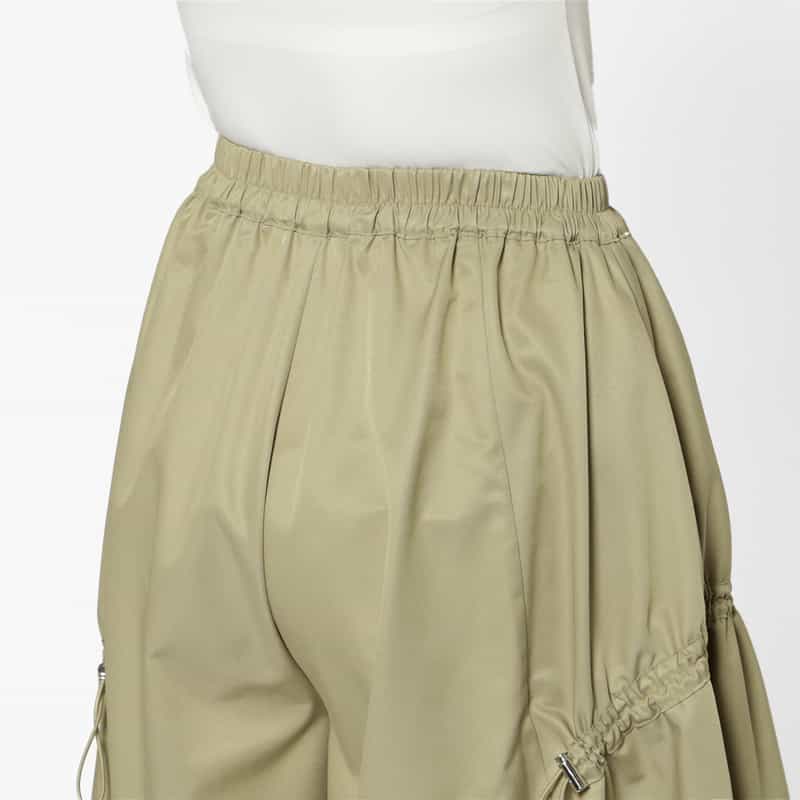 BARNEYS NEW YORK ウォッシャブル ドローストリングデザイン フレアスカート BEIGE