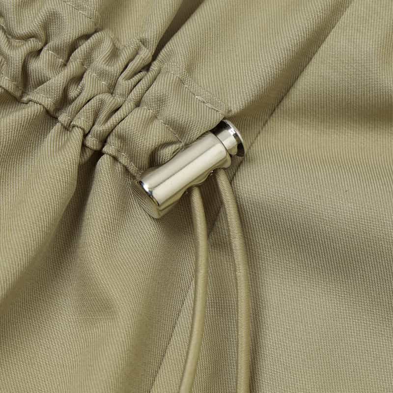 BARNEYS NEW YORK ウォッシャブル ドローストリングデザイン フレアスカート BEIGE