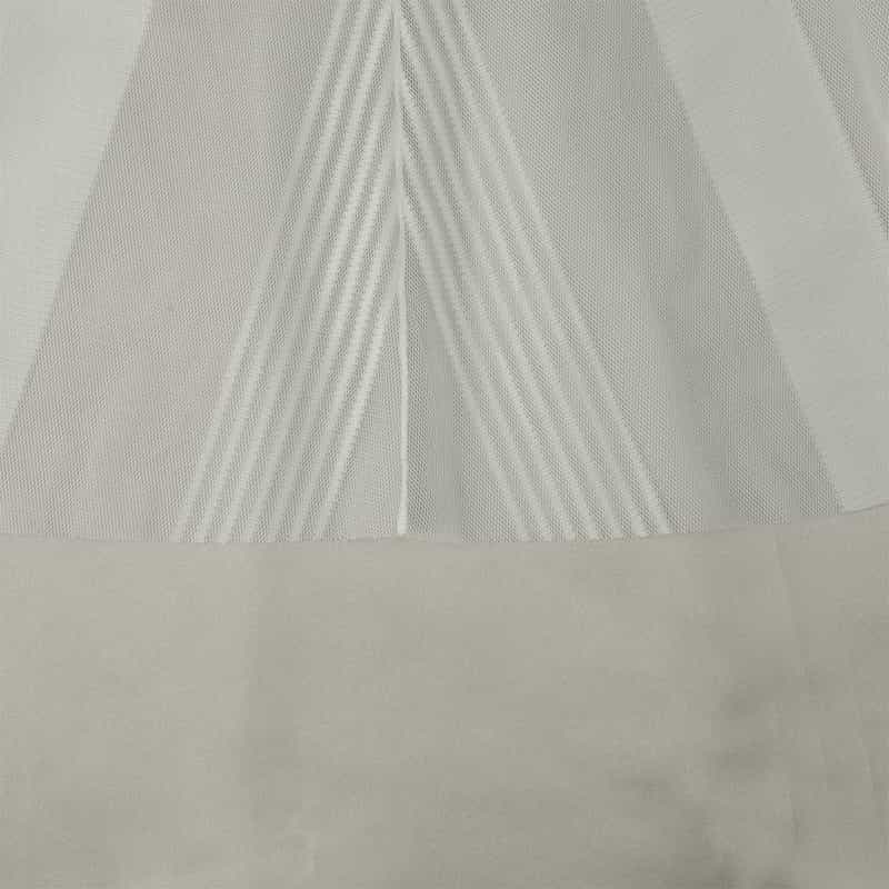 BARNEYS NEW YORK ウォッシャブル ウエストリブ サイドライン入りチュールスカート WHITE