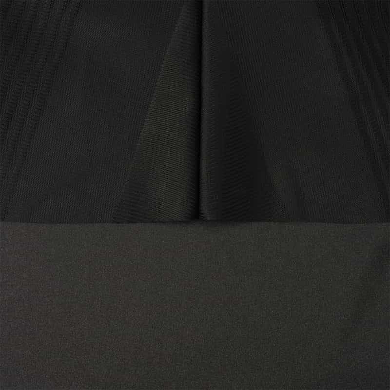 BARNEYS NEW YORK ウォッシャブル ウエストリブ サイドライン入りチュールスカート BLACK