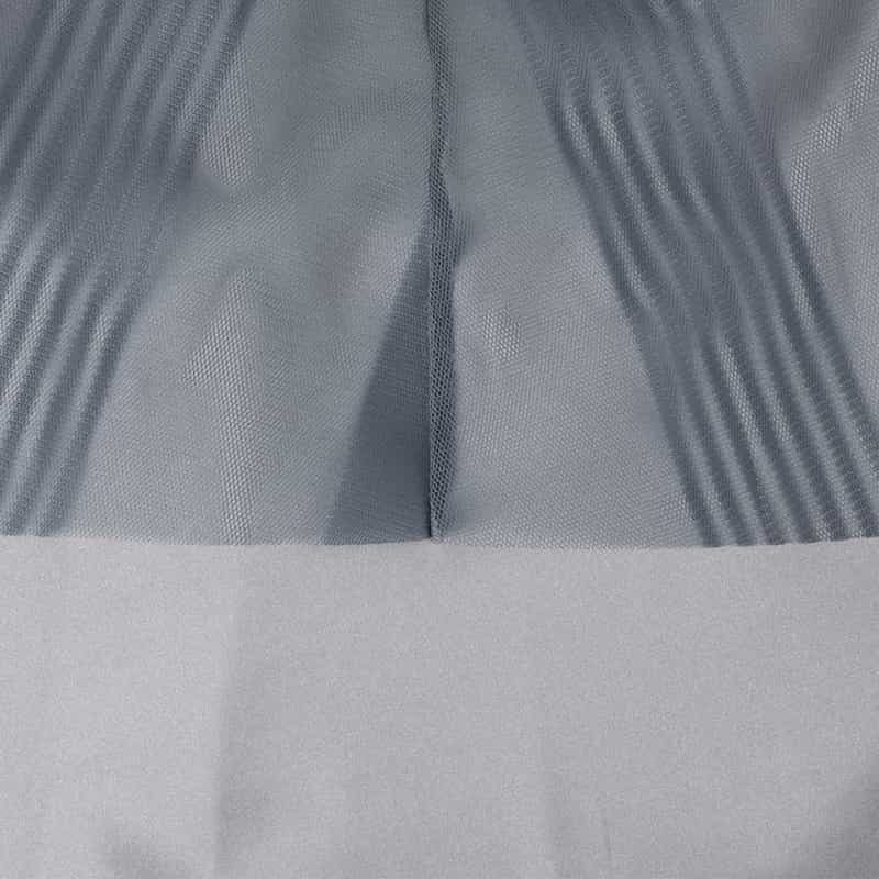 BARNEYS NEW YORK ウォッシャブル ウエストリブ サイドライン入りチュールスカート GRAY