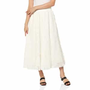 ウォッシャブル ドッキングレースデザインロングスカート