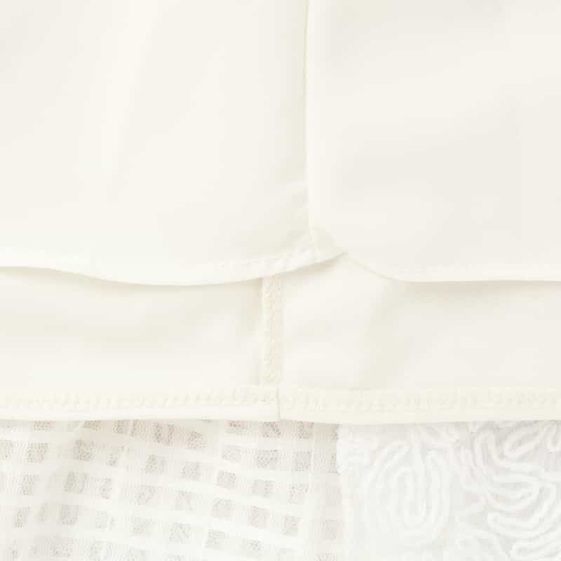 BARNEYS NEW YORK ウォッシャブル ドッキングレースデザインロングスカート OFF WHITE