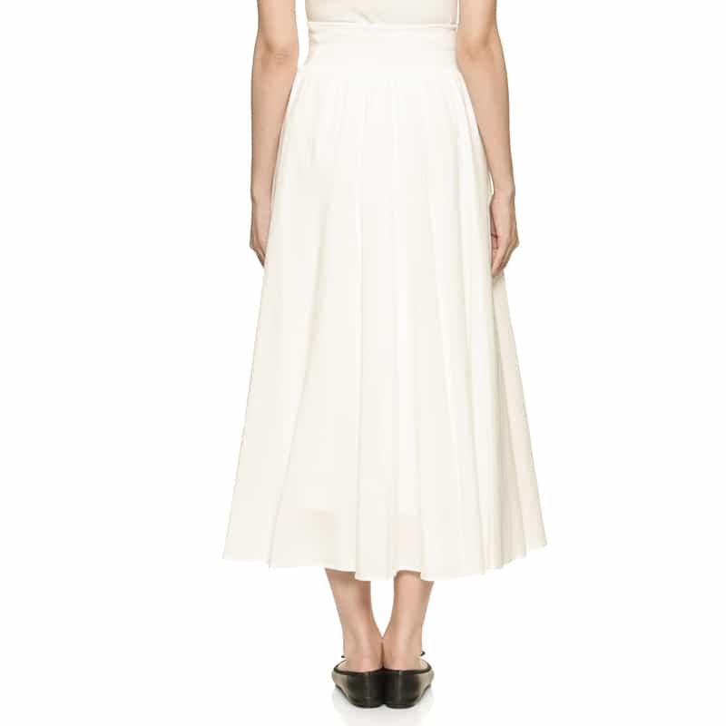 BARNEYS NEW YORK ウォッシャブル ロングフレアスカート OFF WHITE