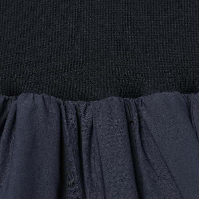 BARNEYS NEW YORK ウォッシャブル ロングフレアスカート NAVY