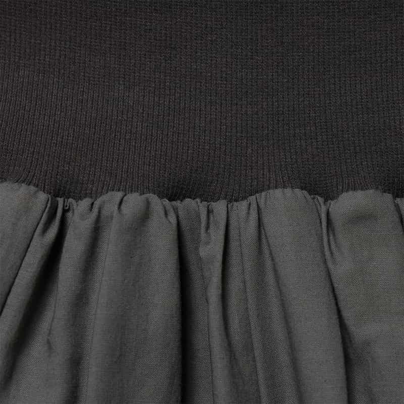 BARNEYS NEW YORK ウォッシャブル ロングフレアスカート BLACK